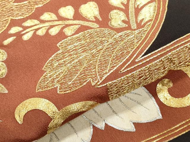 平和屋着物▼豪華黒留袖 駒刺繍 エ霞鳳凰花文 金銀糸 正絹 逸品 CAAZ8998th