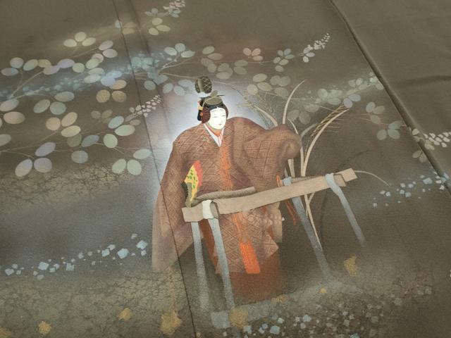 平和屋着物▽訪問着 蛍暈し 能 金彩 正絹 逸品 CAAZ9004th