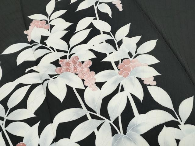 平和屋着物▽訪問着 刺繍 南天門 黒地 正絹 逸品 CAAZ9012th