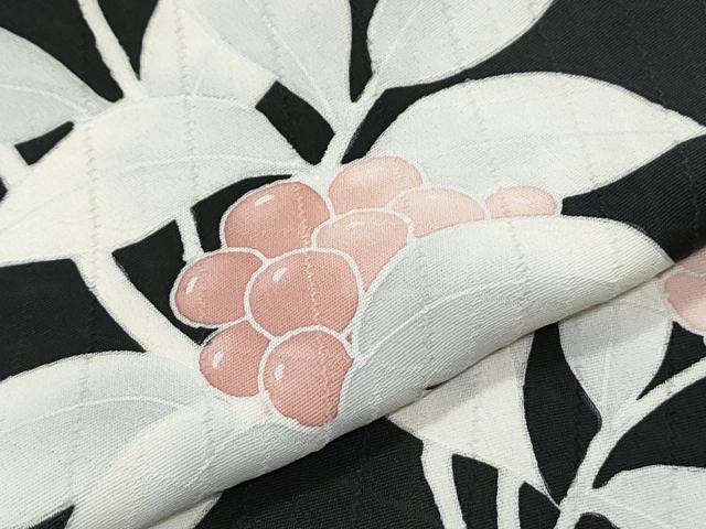 平和屋着物▽訪問着 刺繍 南天門 黒地 正絹 逸品 CAAZ9012th