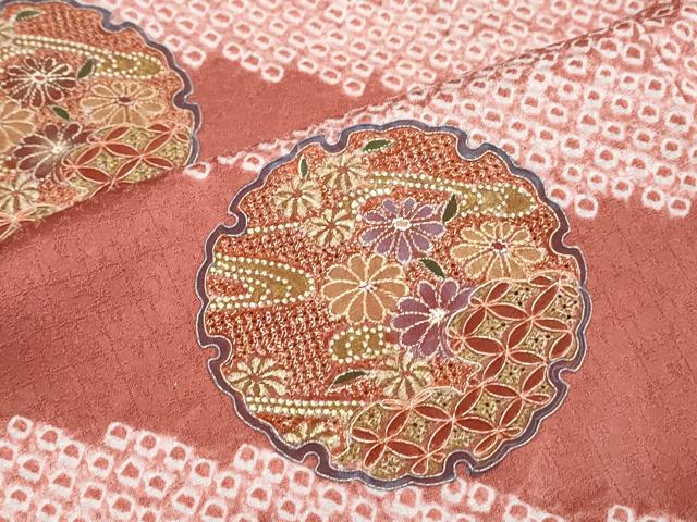 D349 中国刺繍　乱針刺繍　訪問着　正絹　着物　袷　極美品 D349 中国刺繍 乱針刺繍 訪問着 正絹 着物 袷 極美品 楽天市場】【