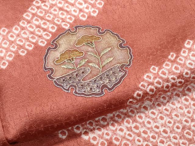 平和屋着物▽中国三大刺繍 スワトウ刺繍 総刺繍 訪問着 絞り 雪輪