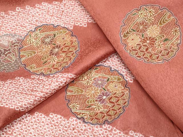 D349 中国刺繍　乱針刺繍　訪問着　正絹　着物　袷　極美品 D349 中国刺繍 乱針刺繍 訪問着 正絹 着物 袷 極美品 楽天市場】【