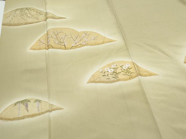 平和屋着物▽東京手描友禅 安達雅一 訪問着 草花文 暈