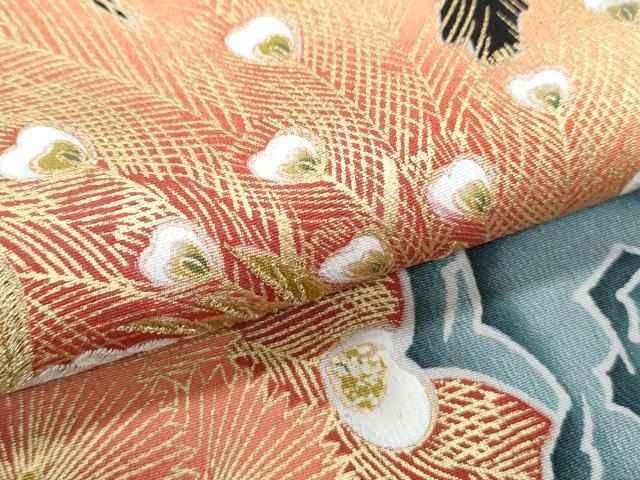 平和屋着物▼豪華黒留袖　刺繍　孔雀文　金彩　正絹　逸品　CAAZ9200th