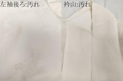 平和屋着物■長襦袢　無双仕立て　枝花地紋　鳥の子色　正絹　逸品　CAAZ9333xi