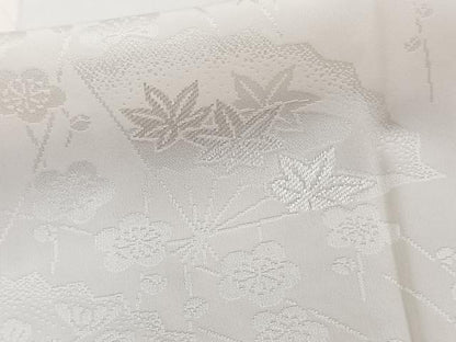 平和屋着物■長襦袢　無双仕立て　枝花地紋　鳥の子色　正絹　逸品　CAAZ9333xi