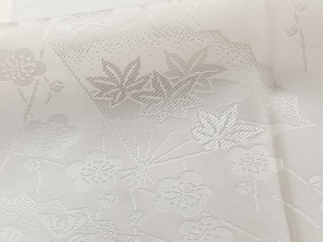 平和屋着物■長襦袢　無双仕立て　枝花地紋　鳥の子色　正絹　逸品　CAAZ9333xi
