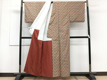 平和屋着物■上質な紬 矢羽文 正絹 逸品 CAAZ9416xi
