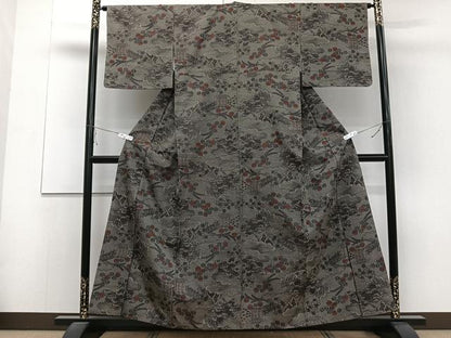 平和屋着物■上質な紬 風景文 正絹 逸品 CAAZ9425xi