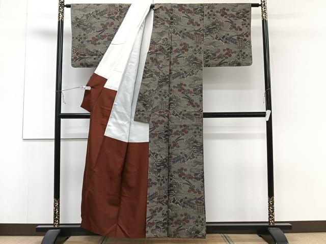 平和屋着物■上質な紬 風景文 正絹 逸品 CAAZ9425xi