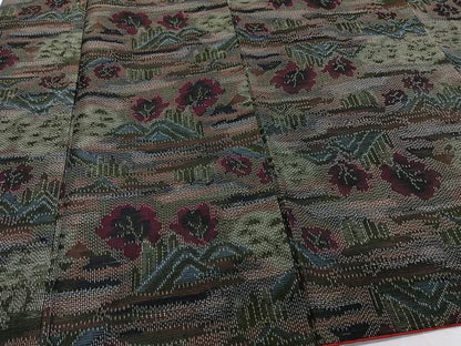平和屋着物■上質な紬 風景花文 正絹 逸品 CAAZ9524xi