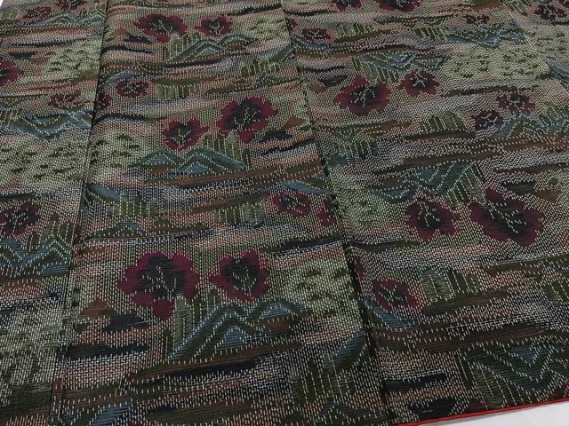 平和屋着物■上質な紬 風景花文 正絹 逸品 CAAZ9524xi