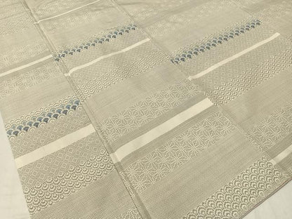 平和屋着物●本場白大島紬　訪問着　9マルキ　横段吉祥文　正絹　逸品　CAAZ9976vp