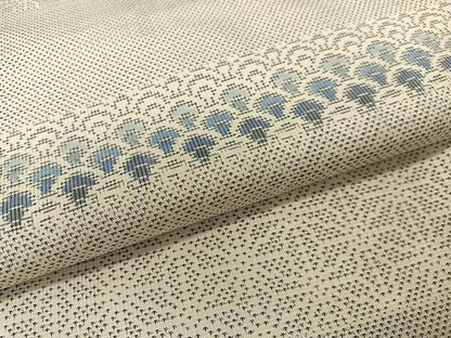 平和屋着物●本場白大島紬　訪問着　9マルキ　横段吉祥文　正絹　逸品　CAAZ9976vp