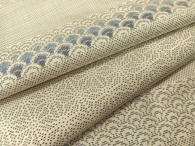 平和屋着物●本場白大島紬　訪問着　9マルキ　横段吉祥文　正絹　逸品　CAAZ9976vp