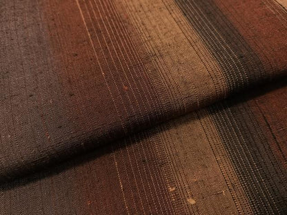 平和屋着物●珈琲染　紬　間道　正絹　逸品　CABH4481vp