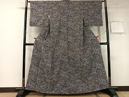 平和屋着物●琉球紅型 立波花文 正絹 逸品 CAAZ9979vp