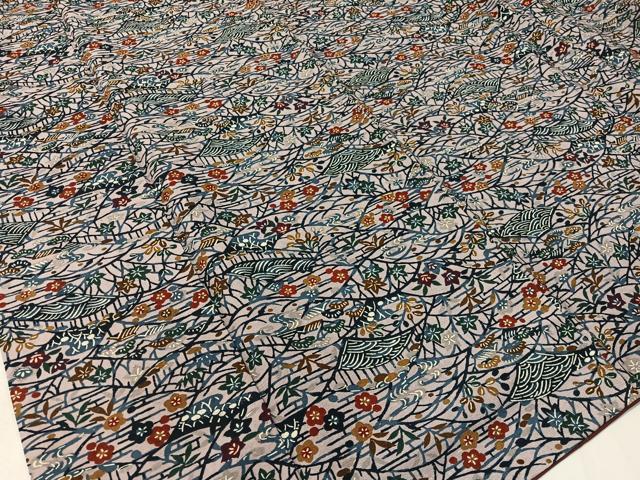 平和屋着物●琉球紅型 立波花文 正絹 逸品 CAAZ9979vp