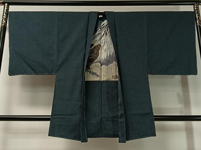 平和屋着物●男性 紬 アンサンブル 長襦袢セット 伝統的工芸織 証紙付き 正絹 逸品 未使用 CAAZ9985vp