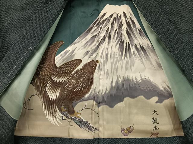平和屋着物●男性 紬 アンサンブル 長襦袢セット 伝統的工芸織 証紙付き 正絹 逸品 未使用 CAAZ9985vp