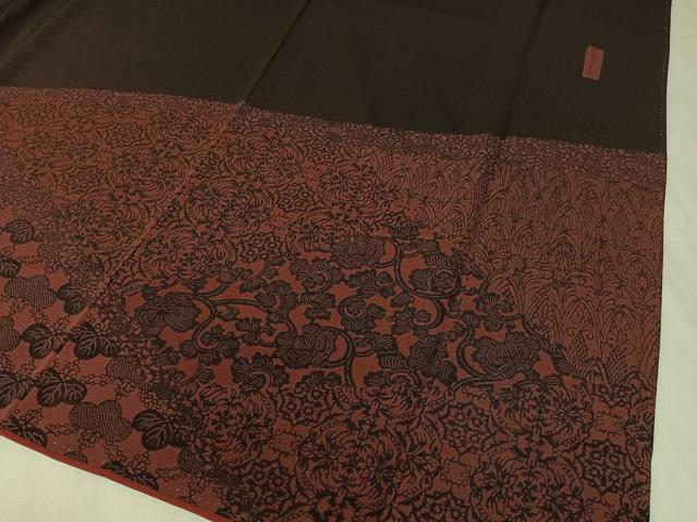 平和屋着物●訪問着 型染め 本草木染 切嵌更紗唐草文 鬼しぼ縮緬 正絹 逸品 CAAZ9988vp