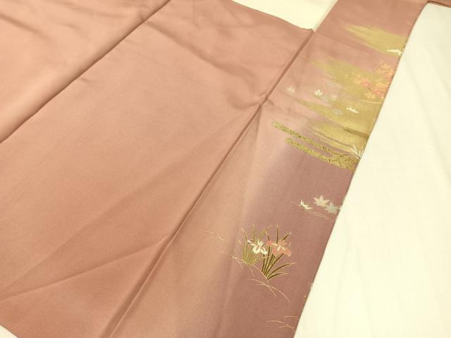 平和屋着物●訪問着　駒刺繍　霞風景花文　暈し染め　金銀彩　正絹　逸品　CAAZ9990vp