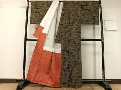 平和屋着物●本場大島紬 7マルキ 笹竹文 正絹 逸品 未使用 CAAZ9992vp