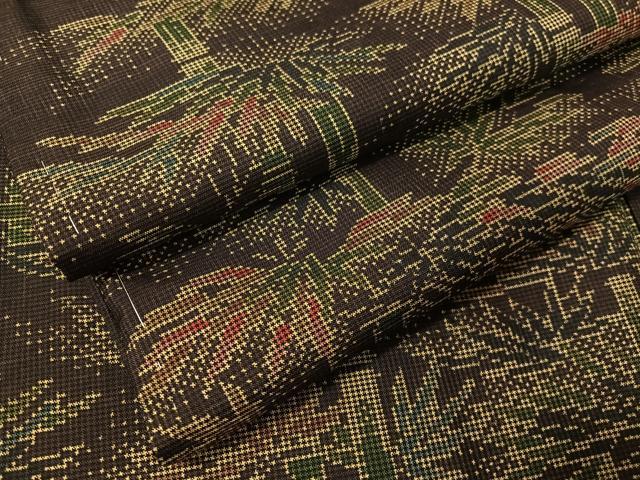 平和屋着物●本場大島紬 7マルキ 笹竹文 正絹 逸品 未使用 CAAZ9992vp