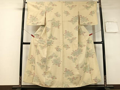 平和屋着物●上質な紬　草花文　正絹　逸品　未使用　CAAZ9994vp