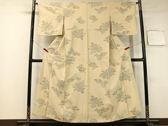 平和屋着物●上質な紬　草花文　正絹　逸品　未使用　CAAZ9994vp