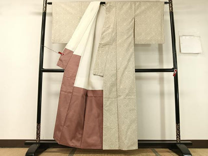 平和屋着物●本場白大島紬 7マルキ 麻の葉文様 正絹 逸品 CAAZ9995vp