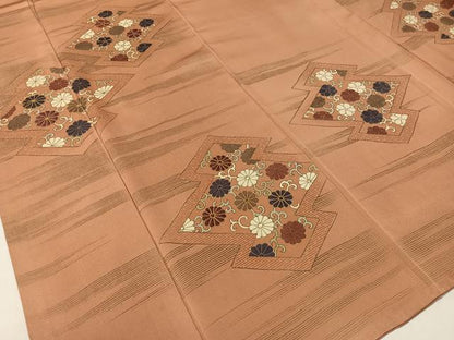 平和屋着物●訪問着　駒刺繍　松皮菱花唐草文　金彩　正絹　逸品　CAAZ9997vp
