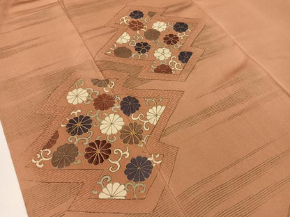 平和屋着物●訪問着　駒刺繍　松皮菱花唐草文　金彩　正絹　逸品　CAAZ9997vp