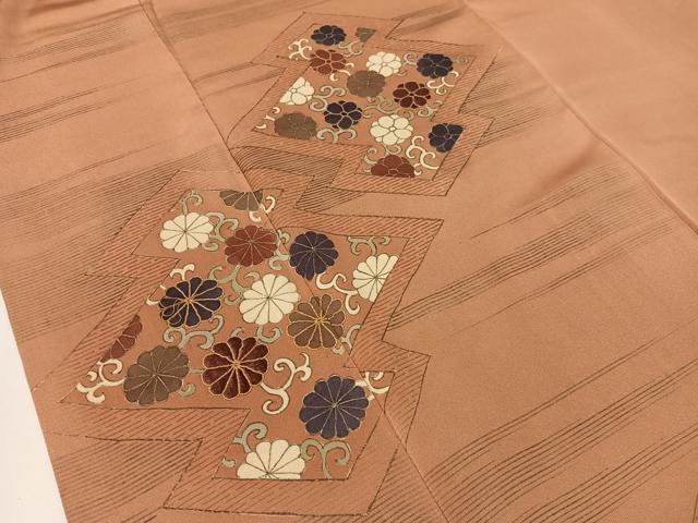 平和屋着物●訪問着　駒刺繍　松皮菱花唐草文　金彩　正絹　逸品　CAAZ9997vp