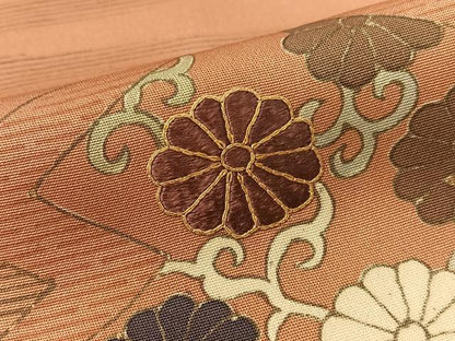平和屋着物●訪問着　駒刺繍　松皮菱花唐草文　金彩　正絹　逸品　CAAZ9997vp