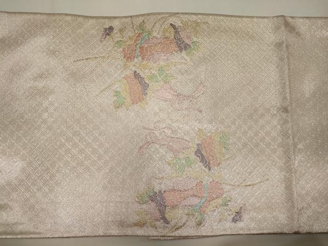 平和屋着物◎佐賀錦 太鼓柄袋帯 松皮取花束文 金糸 正絹 逸品 CABA0003oy
