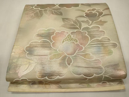 平和屋着物◎六通柄袋帯　草花文　正絹　逸品　CABA0027oy