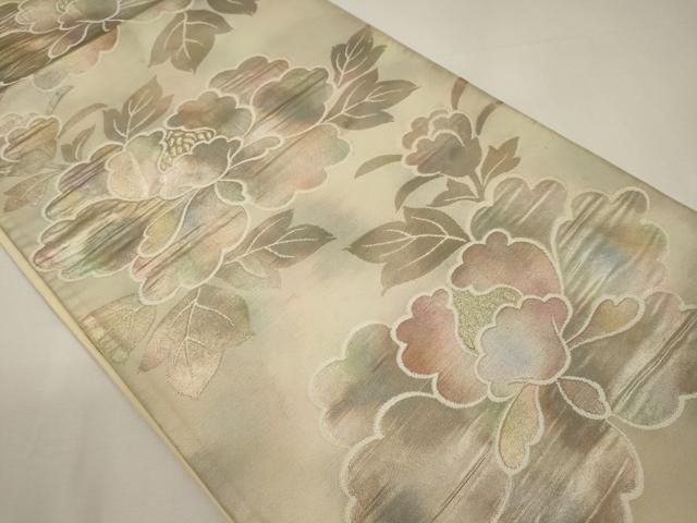 平和屋着物◎六通柄袋帯　草花文　正絹　逸品　CABA0027oy