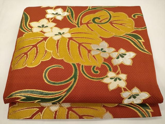 平和屋着物◎六通柄袋帯　桐唐草文　金銀糸　正絹　逸品　CABA0029oy