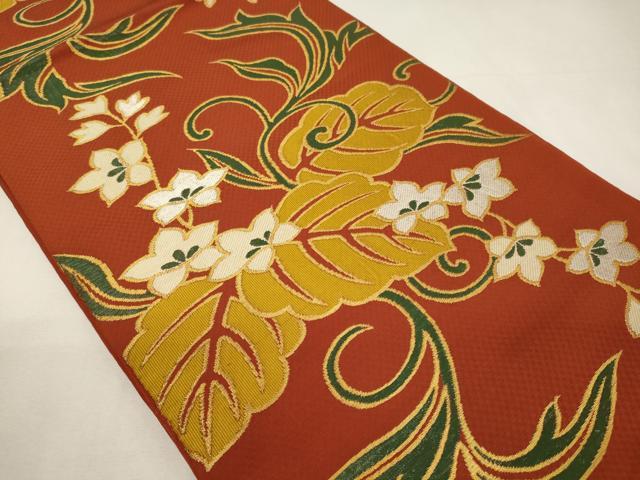 平和屋着物◎六通柄袋帯　桐唐草文　金銀糸　正絹　逸品　CABA0029oy