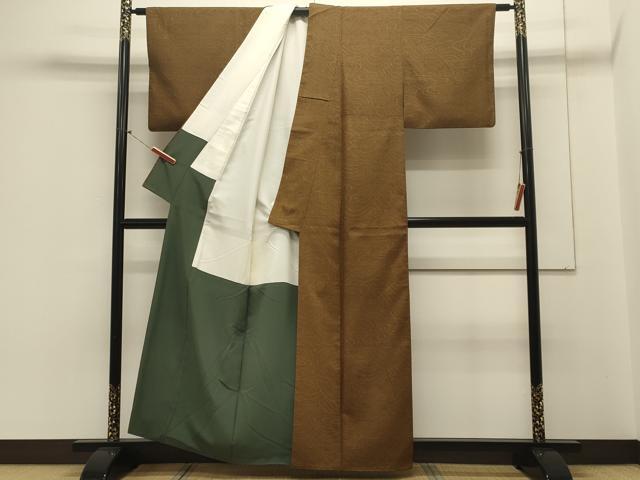 平和屋着物■上質な紬 流線文 正絹 逸品 CABA0158oy
