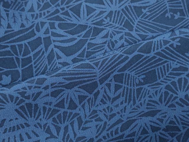 平和屋着物□上質な小紋 藍 型染め 風景草葉文 正絹 逸品 CABA0315oy