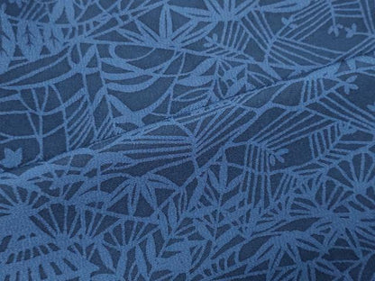 平和屋着物■上質な小紋　藍　型染め　風景草葉文　正絹　逸品　CABA0315oy