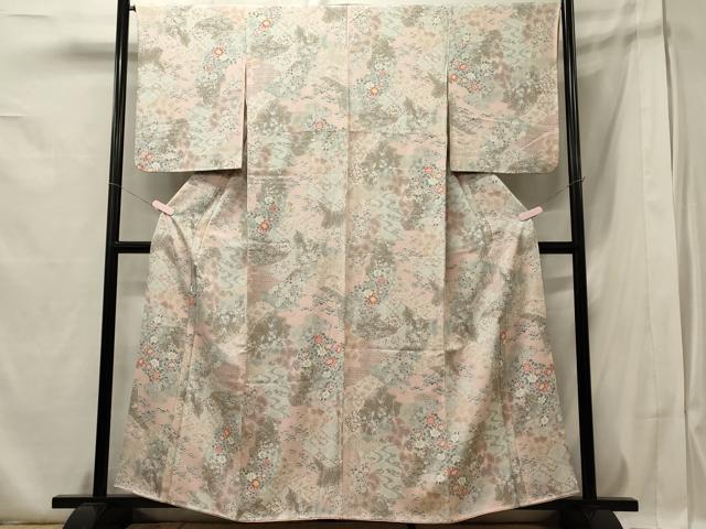 平和屋着物■上質な小紋　草花松文　正絹　逸品　CABA0316oy