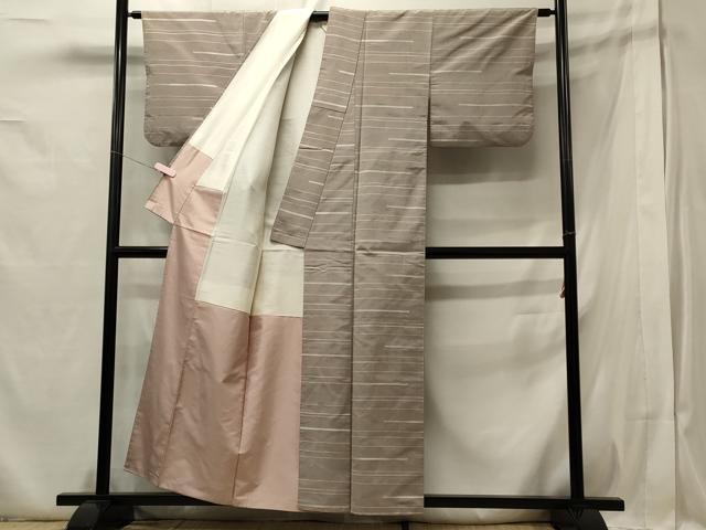 平和屋着物■上質な紬 横段文 正絹 逸品 CABA0326oy