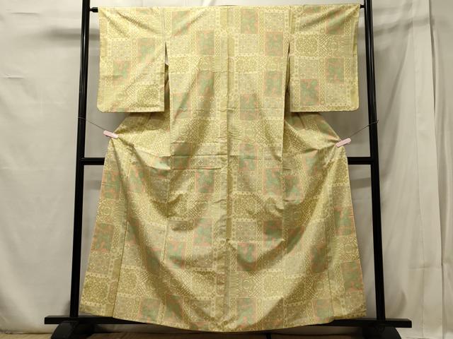 平和屋着物■上質な紬　正倉院花文　正絹　逸品　CABA0332oy