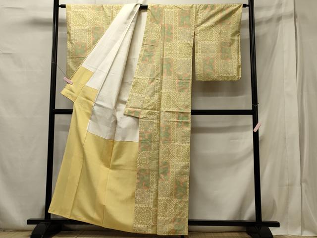 平和屋着物■上質な紬　正倉院花文　正絹　逸品　CABA0332oy