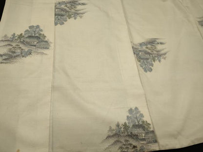 平和屋着物■上質な紬　風景文　正絹　逸品　CABA0344oy