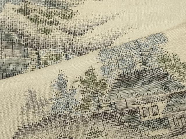 平和屋着物■上質な紬　風景文　正絹　逸品　CABA0344oy